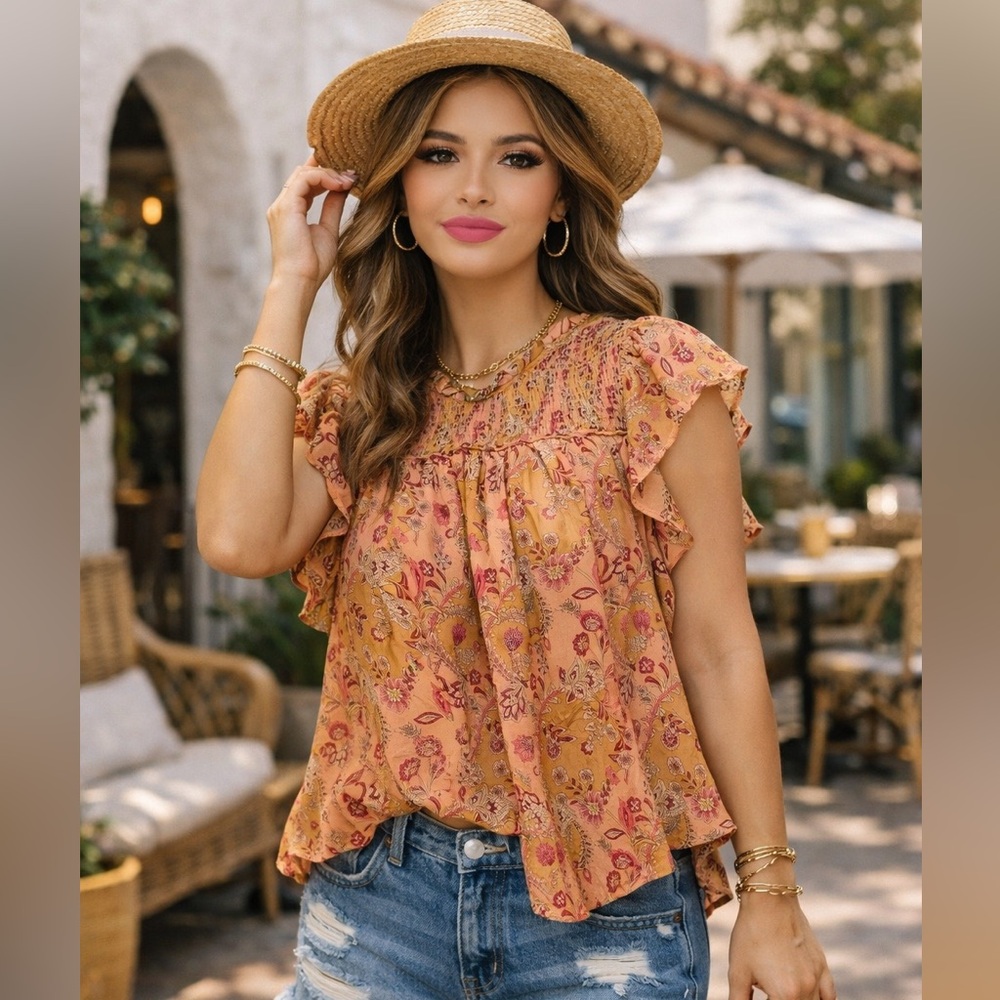 carolina belle montreal floral blouse boho Sep sale
